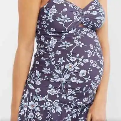 Motherhood Maternity Purple Floral Tankini And Skort Women’s Size Medium • $25