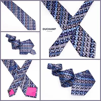 £42.50 • Buy New Mens Luxury Duchamp London Silly String Swirler Tie - Ultra Rare Blue Label