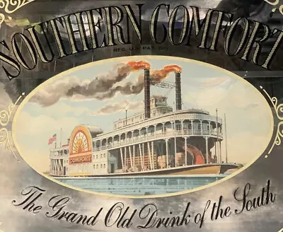 Vintage Southern Comfort Mirror Bar Sign Riverboat Grand Drink Of The South • $89