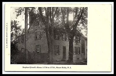 Mount Holly NJ Stephen Girard's Home Postcard Occupied From 1776 To 1779   Pc144 • $13