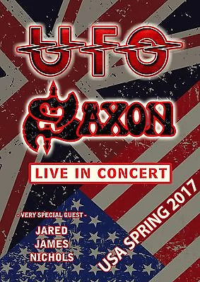 UFO / SAXON  USA SPRING 2017 LIVE IN CONCERT  TOUR POSTER- Hard/Space Rock Music • $19.15