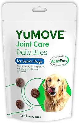 Lintbells YuMOVE Daily Bites For Senior Dogs Aged 9+ 60 Chews - White • £15.80