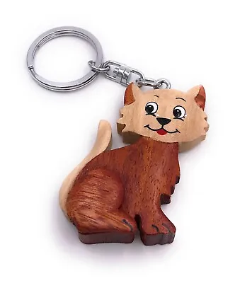 $9.59 • Buy Handmade Wood Keychain Cat Pet Sweet Kitten Hangover Adidas