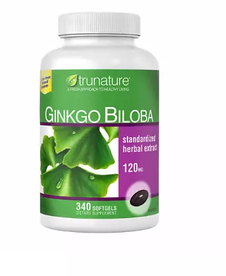Trunature Ginkgo Biloba 340 Softgels Support Memory - FREE SHIPPING • $19.89