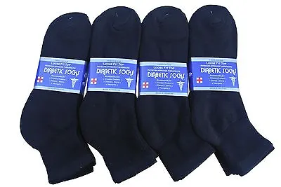  Diabetic BLACK  ANKLE Circulatory Socks Health Men’s Cotton ALL SIZE • $6.99