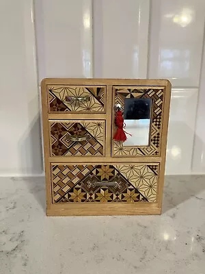 Vintage Mid Century Japanese Yosegi Marquetry Wood Jewelry Box  • $30