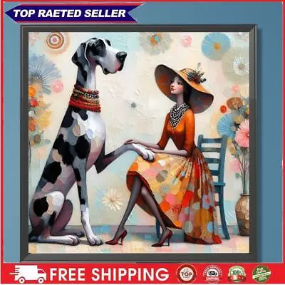 Paint By Numbers Kit On Canvas DIY Oil Art Great Dane Home Wall Decor 40x40cm • $26.18