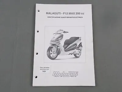 Malaguti F12 Max 200 Cc Electrical System Trouble Shooting Workshop Manual Book • $39