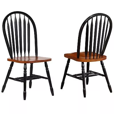 Sunset Trading Black Cherry Selections Arrowback Dining Chair | Antique Black... • $394.29