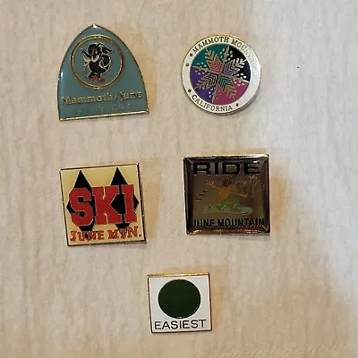 Vintage Ski Snowboard Pins - LOT OF 5 - Mammoth Mountain Resort & June Mountain • $30