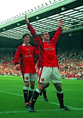 Eric Cantona David Beckham Celebrating Man Utd POSTER • £10.99