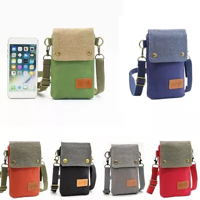 Canvas Shoulder Bag Splice Color Phone Bag Fashion Small Handbag  For Women • $18.23