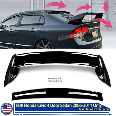 Fits 06-11 Honda Civic Sedan Mugen Style Rear Trunk Spoiler Wing Painted  4Pcs • $58.80