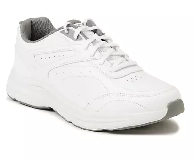 Men Athletic Works Walking Wide White Lace Up For Secure Fit Shoe Black Color • $23.99