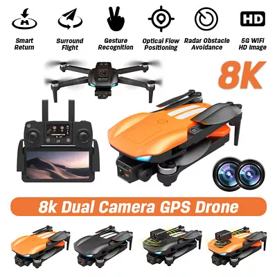 5G GPS Drone 8K Dual Camera WiFi Quadcopter Obstacle Avoidance FPV Fold Aircraft • $138.08