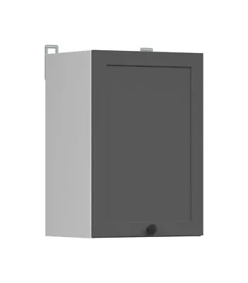 400mm Kitchen Wall Unit Cabinet 1 Door 40cm Cupboard White/Dark Grey Junona • £74.95