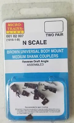 N MICRO TRAINS 001 02 007 (1016-1-B) BR Universal Body Mount Med Shank Couplers • $16