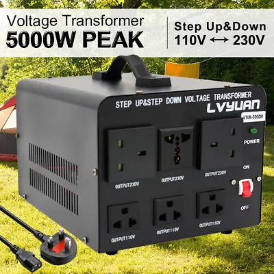 £109.99 • Buy 5000W Step Up Down Voltage Transformer Regulator 230V 110V Converter UK Plug