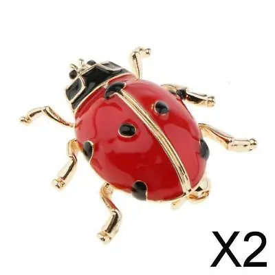 2X Enamel Ladybird Bug   Brooch Pin Womens Mens Fashion Jewellery Red . • £5.72