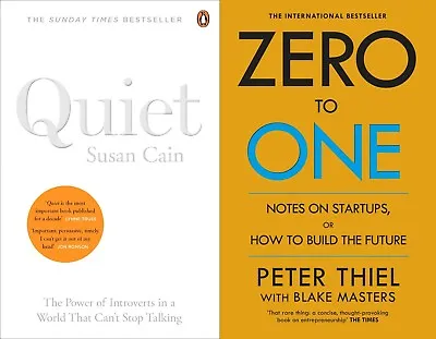 $34.39 • Buy Combo Set Of 2 Books(Quiet By Susan Cain+ Zero To One By Peter Thiel)