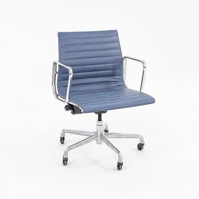 £1153.69 • Buy 2010s Herman Miller Eames Aluminum Management Desk Chair W Blue Leather 2x Avail