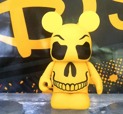 Disney Vinylmation 3  Urban Redux Series 2 Neon Skull Topper Yellow Toy Figure • $17.99