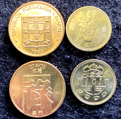 Macao 2 Coins Set 10 20 Avos UNC World Coins • $5.75