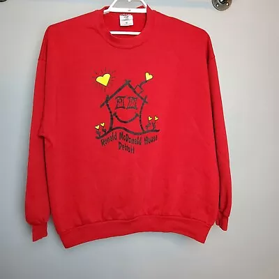 Vintage Ronald McDonald House Detroit Crewneck Red Men's Sweater Size 3XL • $34.99