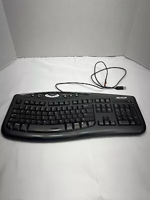 Microsoft Comfort Curve Keyboard 2000 V1.0 Wired Ergonomic Keyboard Black WORKS • $32