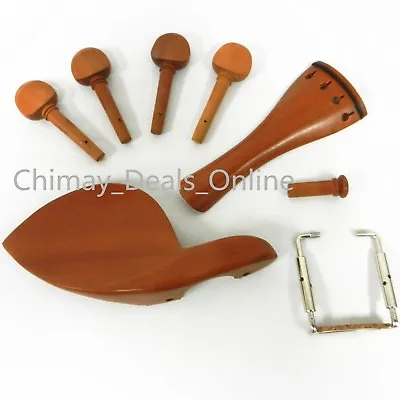 Violin Boxwood Parts Accessories Set 4/4- Pegs/ Endpin/Tailpiece/Chinrest /Clamp • $29.50