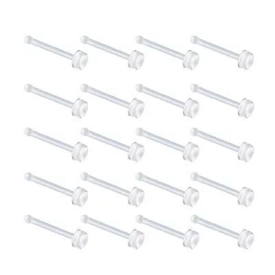 $8.99 • Buy 20pcs Bioflex Clear Acrylic Nose Rings Stud Nose Retainer Body Piercing Jewelry