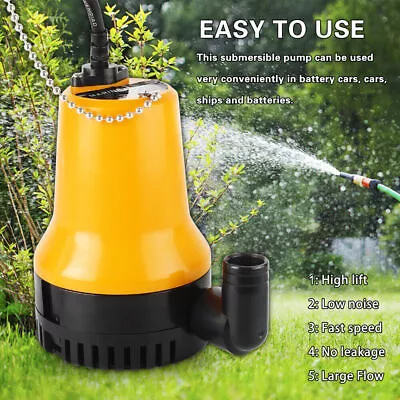 New DC 12V 60W Submersible Water Pump 3600L/H For Pond Boat With 1.3m Cable UK • £21.20