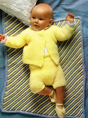 Easy Knit Baby Girls Boys Jacket Cardigan Shorts Boots KNITTING PATTERN DK 16-18 • £2.15