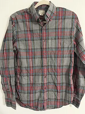 Tailored By J. Crew Men's Plaid Button-Up Collared Shirt Size Small Red Cotton • $19.99