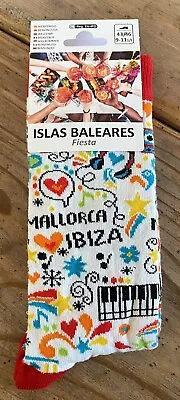 MEIA MANIA Women’s SOCKS~Size 9-11.5~ISLA BALEARES Fiesta Pattern Stretch NWT • $11.99