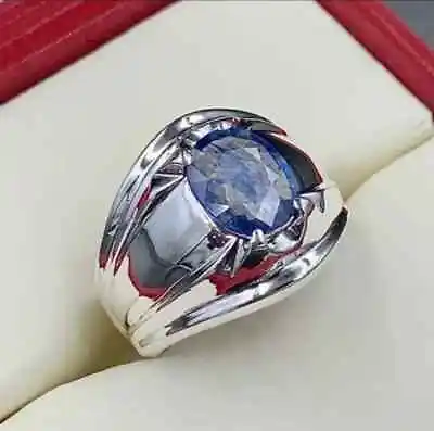 Handmade Sapphire Ring Men Sapphire Ring Real Blue Sterling Silver 925 Sapphire • $129