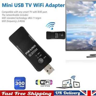£11.79 • Buy Wireless LAN Adapter WiFi Dongle RJ-45 Ethernet Cable For Samsung Smart TV UK