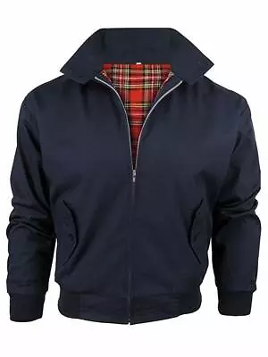 £2.50 • Buy Men's Blue Harrington Jacket Classic Zip Retro Bomber MOD 70's Vintage Jacket
