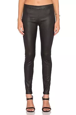 Vince Black Leather Ankle Zip Legging XS • $139.99