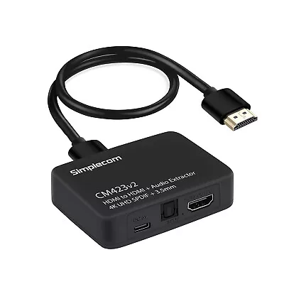 Simplecom Audio Extractor 4K HDMI To HDMI And Optical SPDIF 3.5mm RCA • $29.95