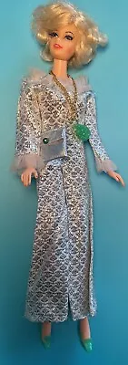 Vintage Barbie Clone Mod Silver  Metallic Jumpsuit Complete Outfit / Some TLC • $34