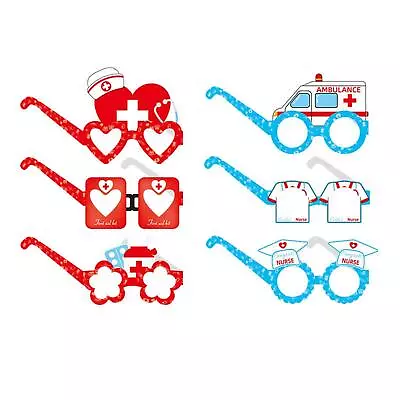 6 Pieces Nurse Eyeglasses Photo Props Party Favors Eyeglasses For Nurse Day • $6.88