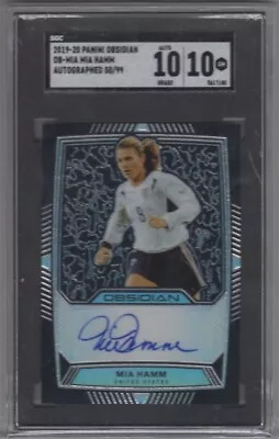 2019-20 Panini Obsidian Mia Hamm Aurora Autographs SGC 10 #50/99 US • $225