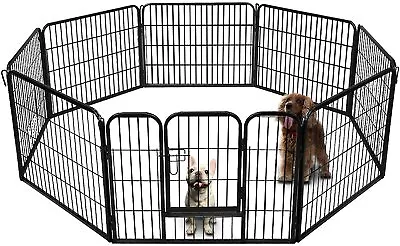 $63.79 • Buy 24 H Pet Playpen Dog Kennel 8 Panel Indoor Outdoor Exercise Metal Portable Fence