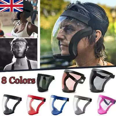 Anti-fog Full Face Shield Super Protective Head Cover Transparent Safety Mask UK • £6.39