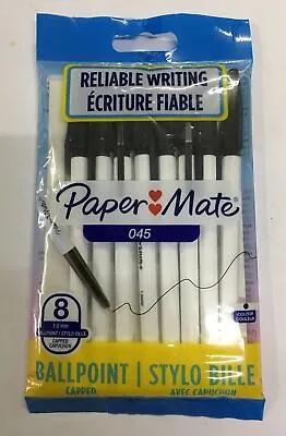 8X Papermate Capped Ballpoint Pens For School Office Home Brand New Free Postage • £3.10