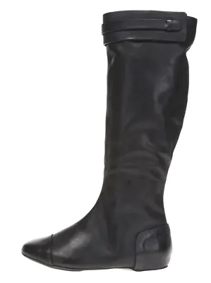 MAX STUDIO Women's 'Draping' Black Leather Knee High Boots Size 8.5 • $89.40