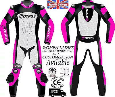 Womens Pink Leather Suit Motorrad Style Ladies Ce Armour Motorbike / Motorcycle • $349.09