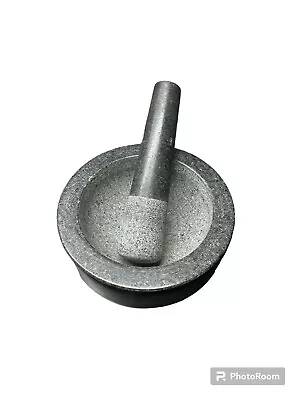 Heavy Duty Large Mortar & Pestle Set Hand Carved Granite Bin 16 • $19