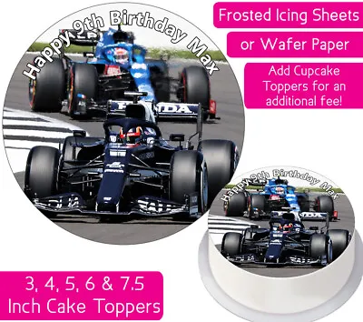 Racing Cars Edible Wafer & Icing Personalised Cake Toppers Decor Bday Party F1 • £2.25